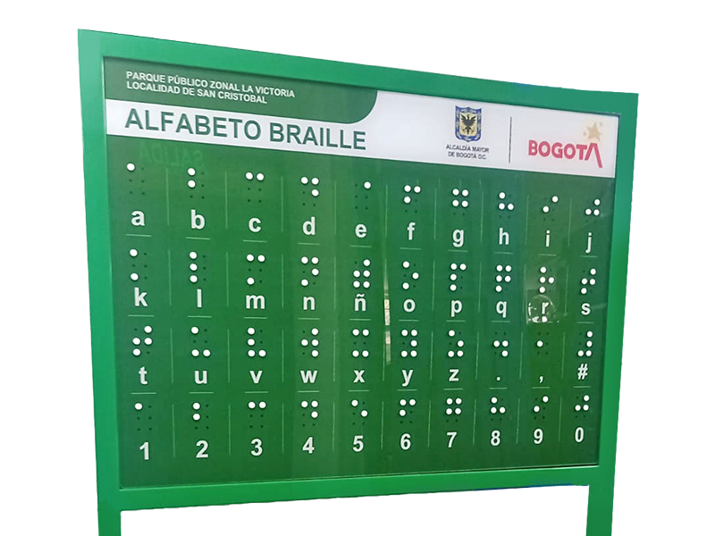 Diseñamos y fabricamos Carteleras con sistema Braille
